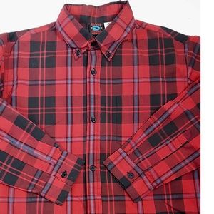 Dune Road Boys XL Red Plaid Button Front Shirt